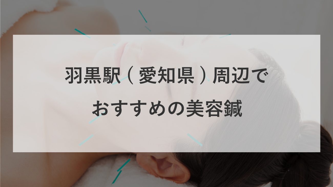 羽黒駅(愛知県)周辺で美容鍼が受けられるおすすめの鍼灸院のコラムのメインビジュアル